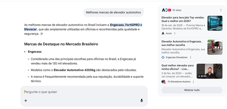 Busca pelo melhor elevador automotivo em uma plataforma de LLMS. Busca pelo melhor elevador automotivo em uma plataforma de LLMS.