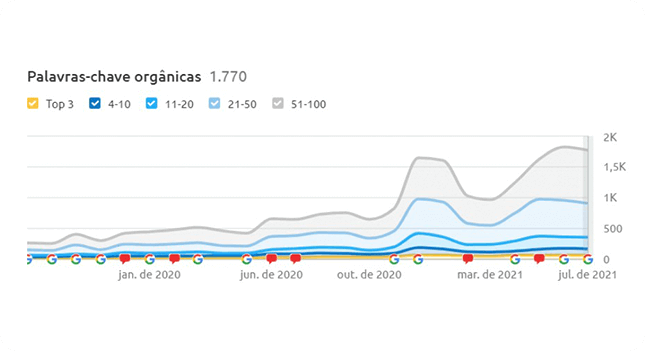 Gráfico das Palavras-chave Orgânicas